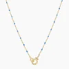 268-104-36-G_1_bff682a7-39ab-4c1b-8f2a-8d3a107cc294 18K Gold Plated Light Blue Enamel Necklace